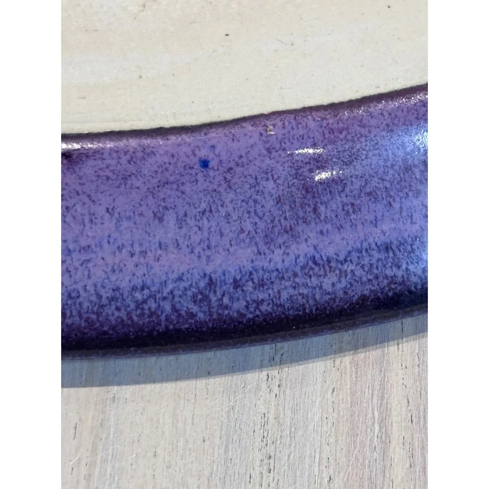 Bostwick 2016 Studio Pottery Purple Swirl 3-Piece Chip Dip Set Artisan Ceramic